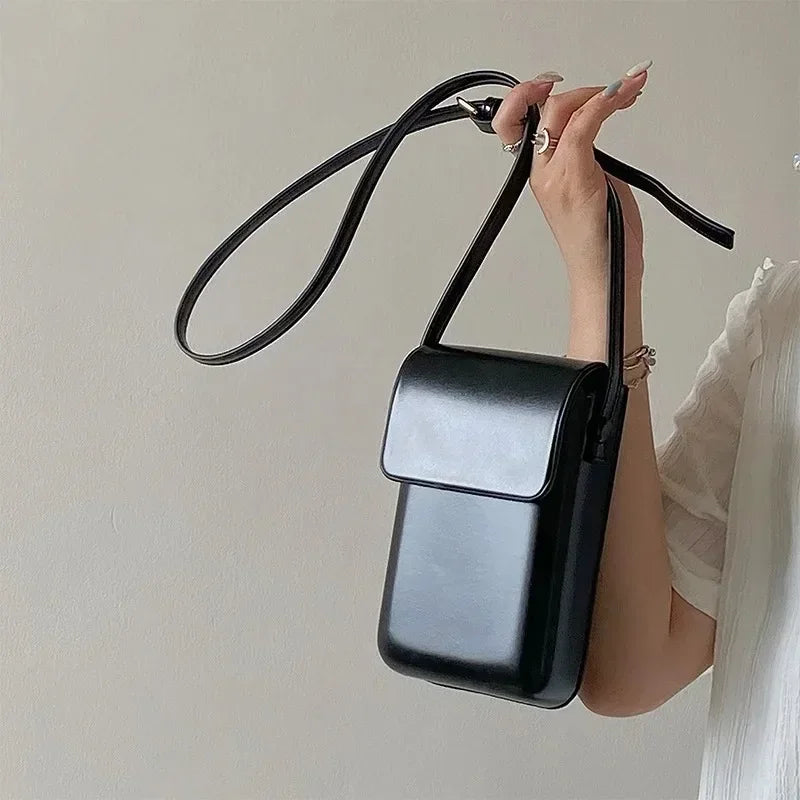 2024 Flap Crossbody Bags Women Mini PU Leather Shoulder Purses and Handbags for Girls Ladies Phone Simple Solid Designer Bag Blue Wolf Store