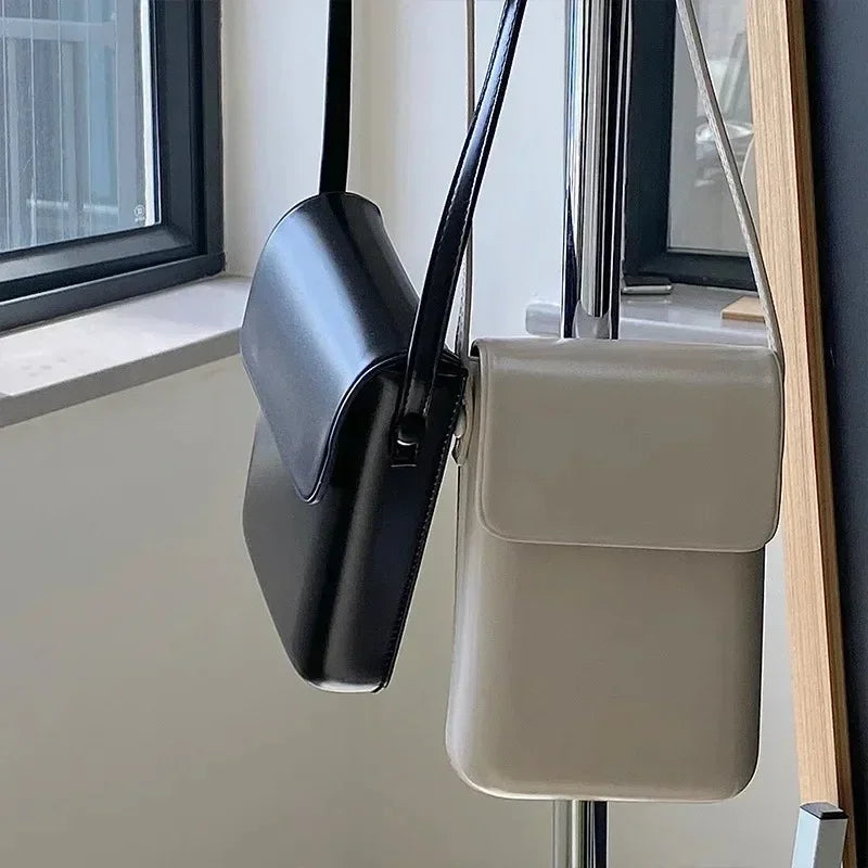 2024 Flap Crossbody Bags Women Mini PU Leather Shoulder Purses and Handbags for Girls Ladies Phone Simple Solid Designer Bag Blue Wolf Store