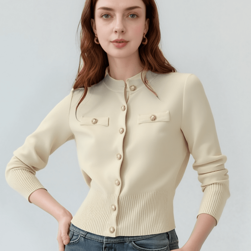 2025 Autumn Long Sleeve Fashion Women Cardigans Sweater Knitted Coat Short Casual Single Breasted Korean Slim Chic Ladies Tops Blue Wolf Store Beige One Size