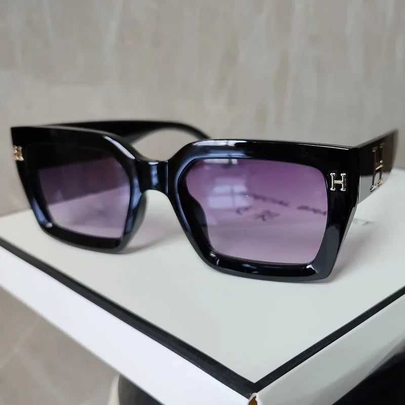 2025 New Glamour Women Sunglasses Luxury Ladies Brand Glasses Stylish Square Designer Retro Shades UV400 Blue Wolf Store C2