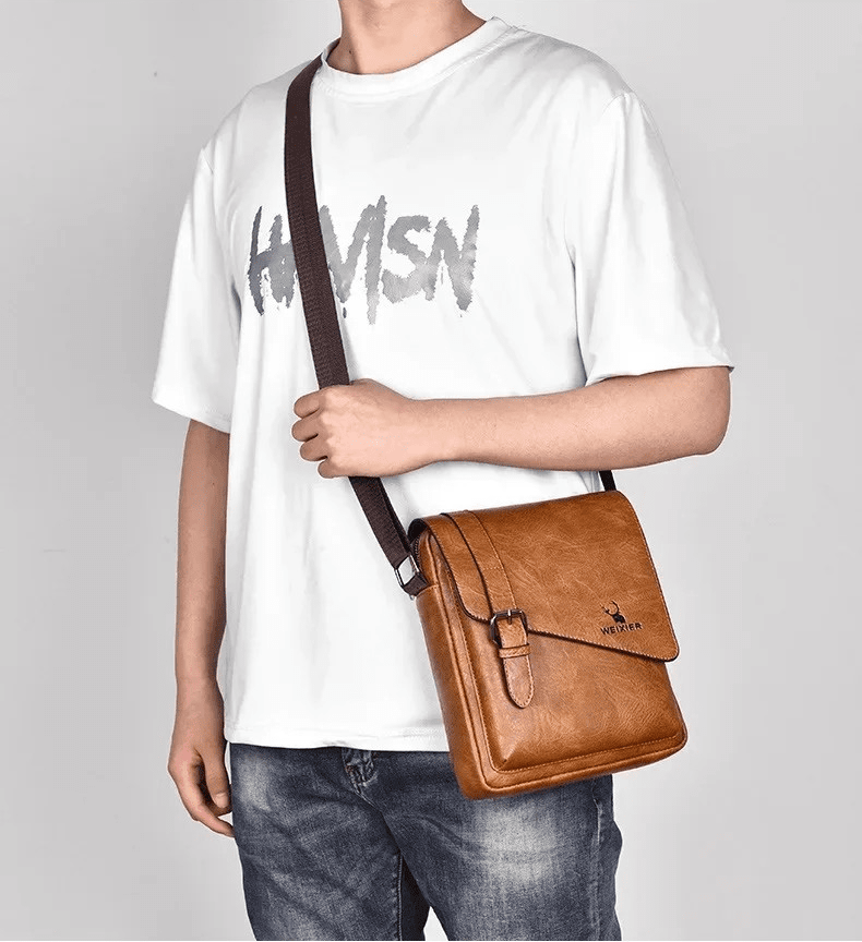 AlphaPort Men's Retro Leather Bag AlphaPort Men's Retro Leather Bag Blue Wolf Store