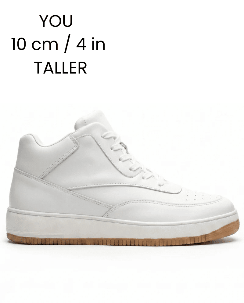 Ascenzo Casual Leather Sneakers Ascenzo – Invisible Elevation Sneakers Blue Wolf Store White US 5.5 / UK-AU 4.5 / EU 37