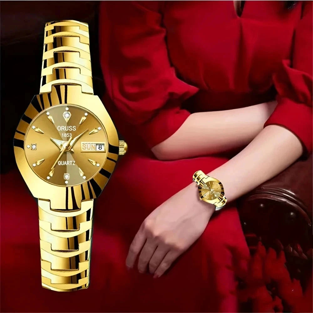 Aura Léternalie Luxury Women's Watch Blue Wolf Store golden