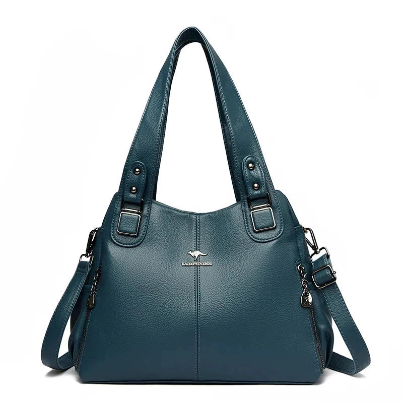 Aurora Classic Vintage Leather Shoulder Bag Aurora Classic Vintage Leather Shoulder Bag Blue Wolf Store Blue