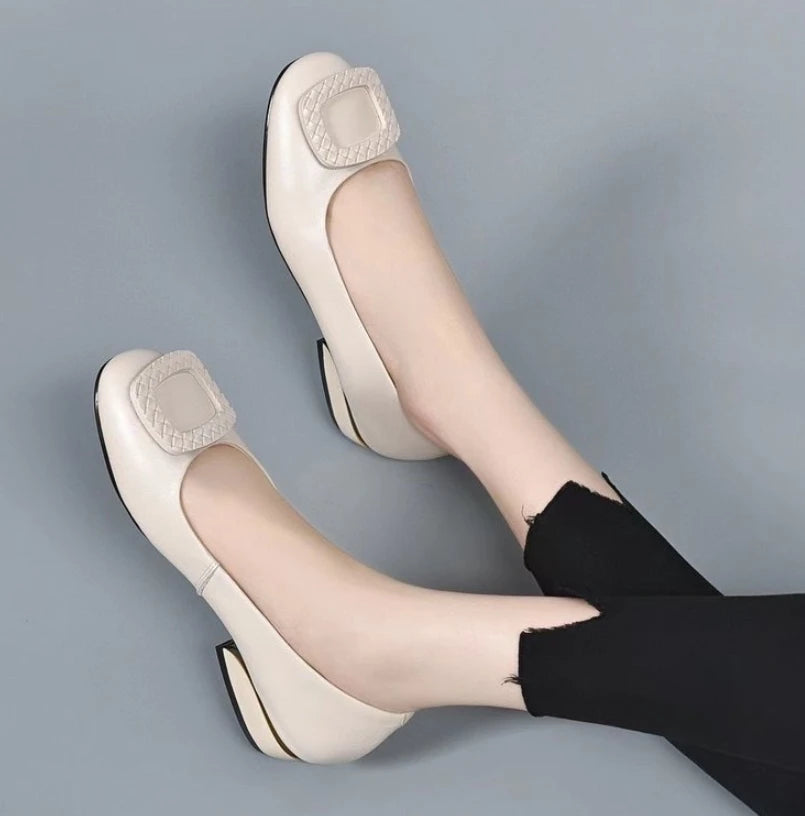 Bellaviz Feminine Leather Flats Bellaviz Feminine Leather Flats Blue Wolf Store Beige US 5 / UK 2