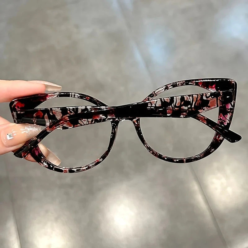 Blue Light Blocking Cat Eye Glasses with Gradient Color Frame, Transparent Lenses for Men and Women Blue Wolf Store