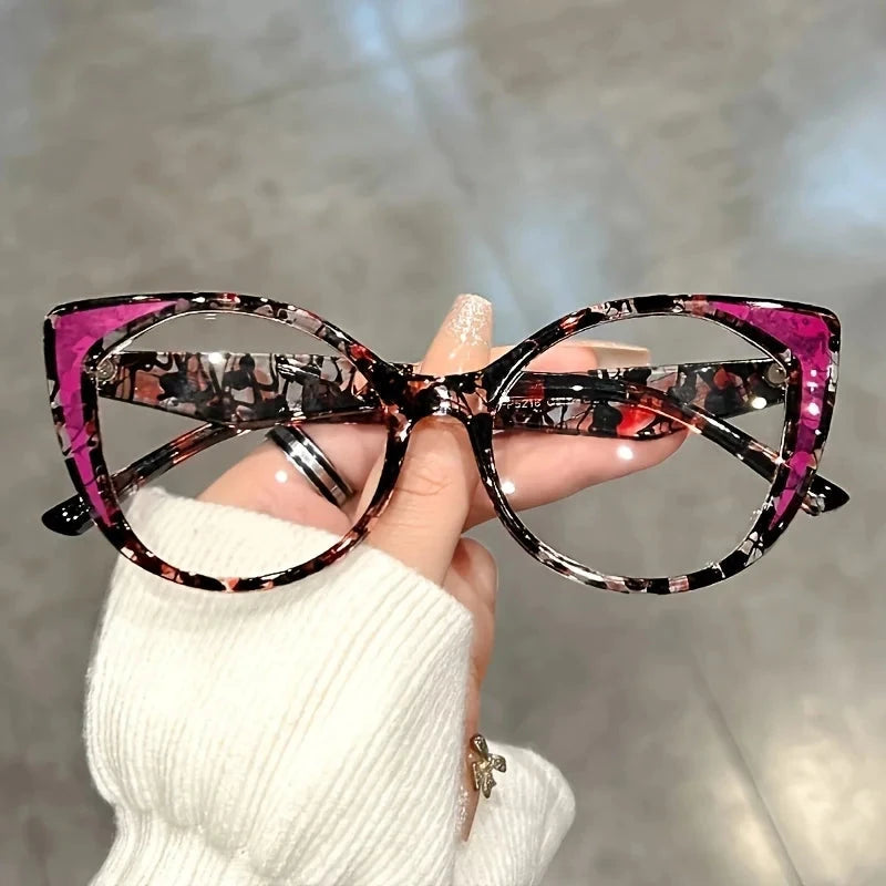 Blue Light Blocking Cat Eye Glasses with Gradient Color Frame, Transparent Lenses for Men and Women Blue Wolf Store