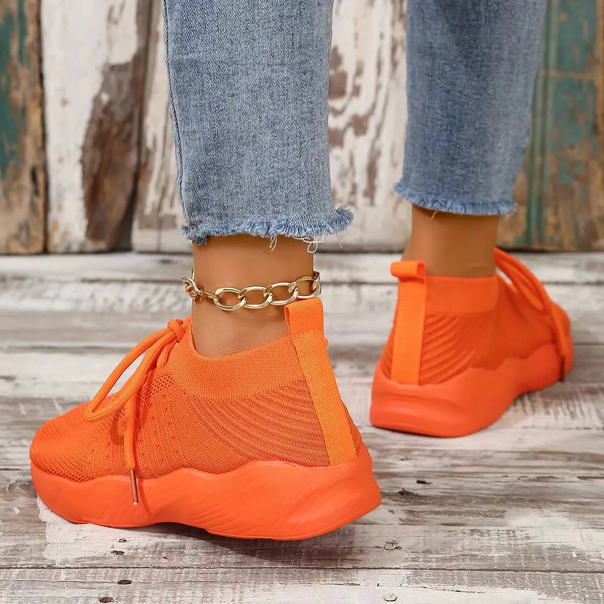 Breathable Women's Sneakers Mileide Breathable Women's Sneakers Mileide Blue Wolf Store Orange 43