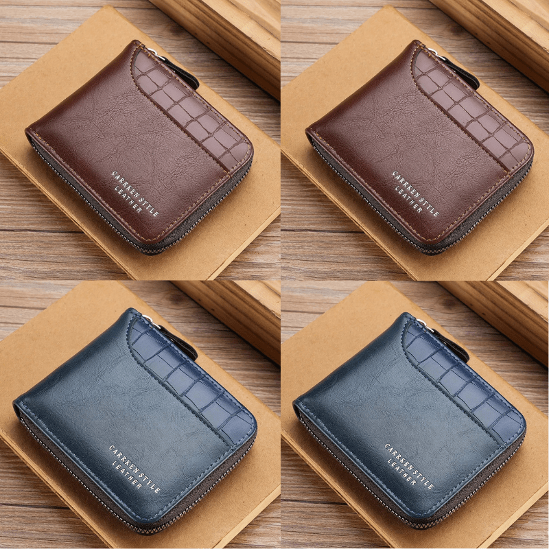 Carrken Luxury Men's Leather Wallet Carrken Luxury Men's Leather Wallet Blue Wolf Store 1 Brown 1 Blue