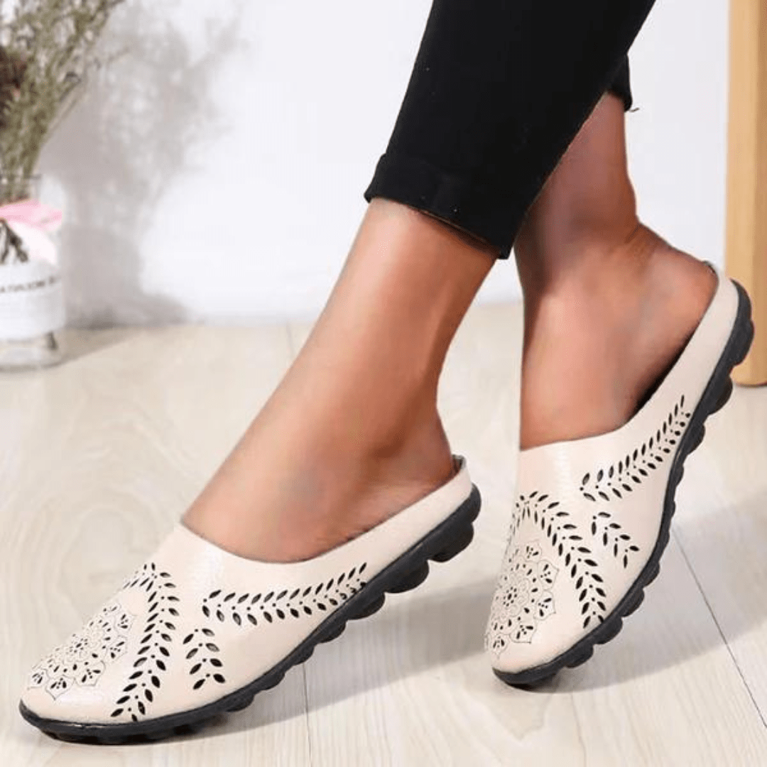 Casual Stride Harmony Hollow Slippers Blue Wolf Store Beige 37 insole 23.5cm