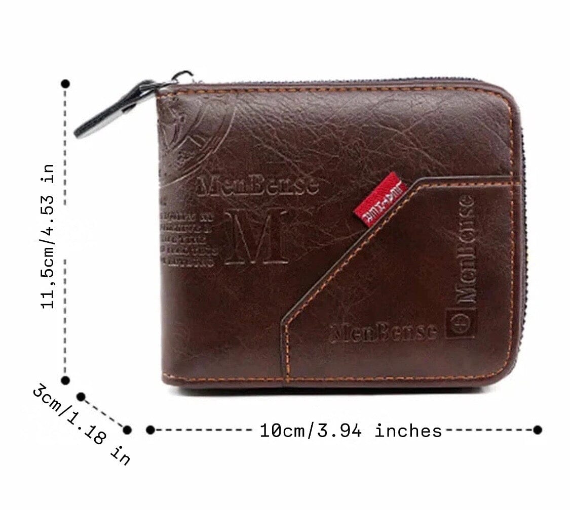 Cavalieri Men's Leather Wallet Blue Wolf Store