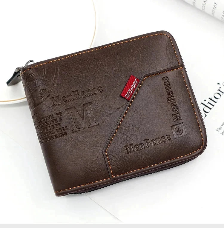 Cavalieri Men's Leather Wallet Blue Wolf Store Coffee