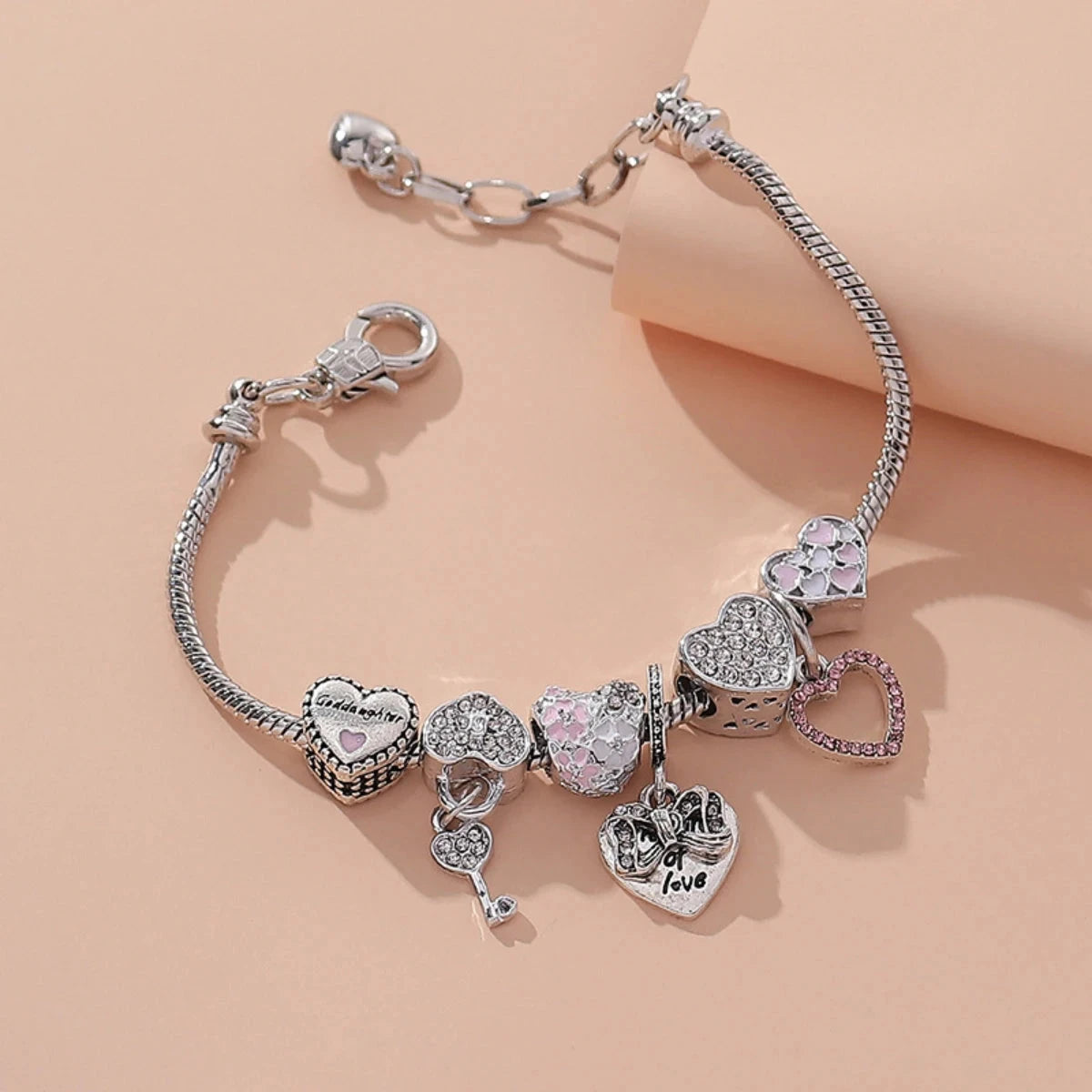 Charm Love Bracelet Charm Love Bracelet Blue Wolf Store Silver2