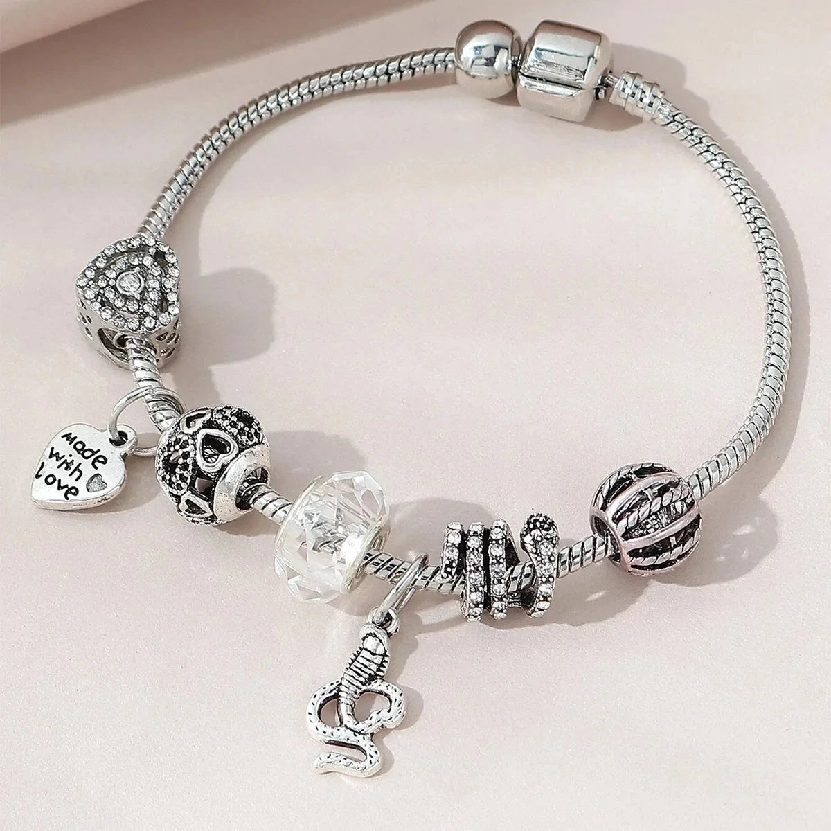 Charm Love Bracelet Charm Love Bracelet Blue Wolf Store Silver8
