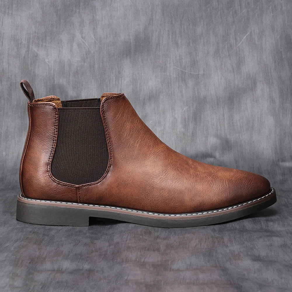 Chelsea Men's Leather Boots Blue Wolf Store 5236 Brown 46