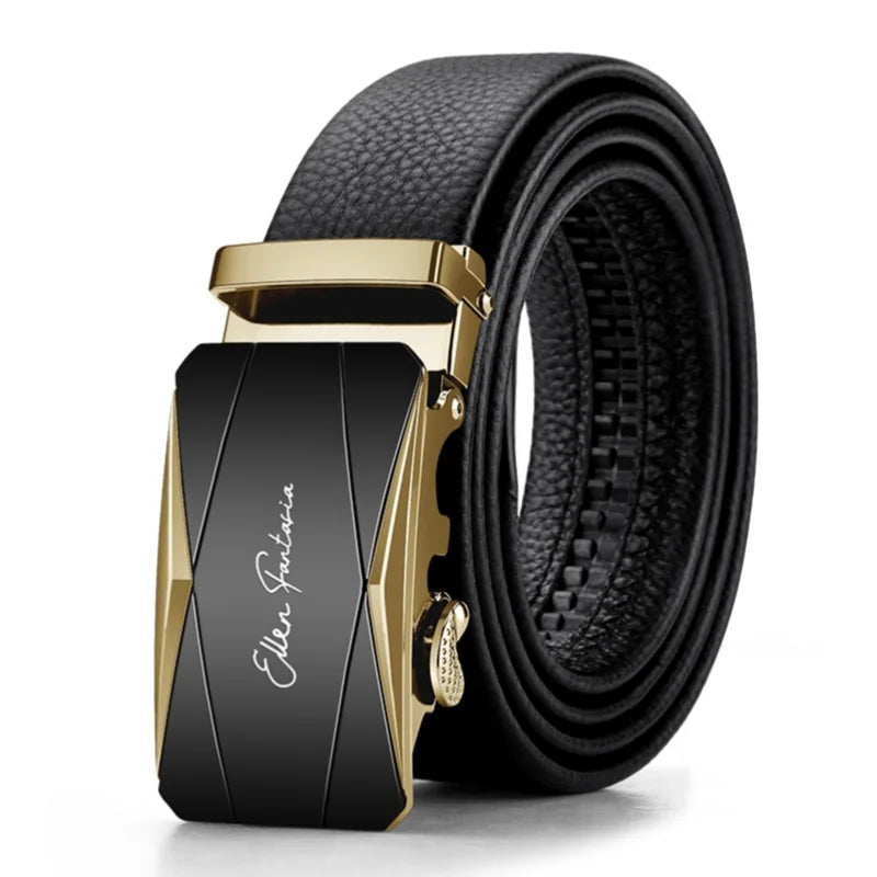 Classic Alpha Men's Leather Belt Classic Alpha Men's Leather Belt Blue Wolf Store Style5 110cm