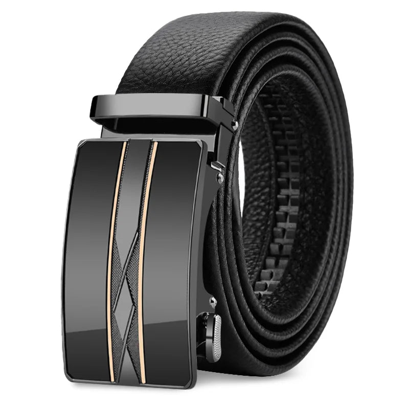 Classic Alpha Men's Leather Belt Classic Alpha Men's Leather Belt Blue Wolf Store Style6 110cm
