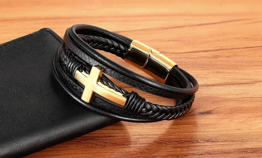 Classic Men's Leather Bracelet Classic Men's Leather Bracelet Blue Wolf Store