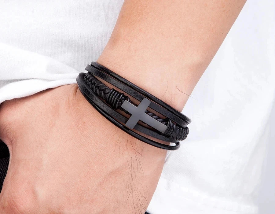 Classic Men's Leather Bracelet Classic Men's Leather Bracelet Blue Wolf Store