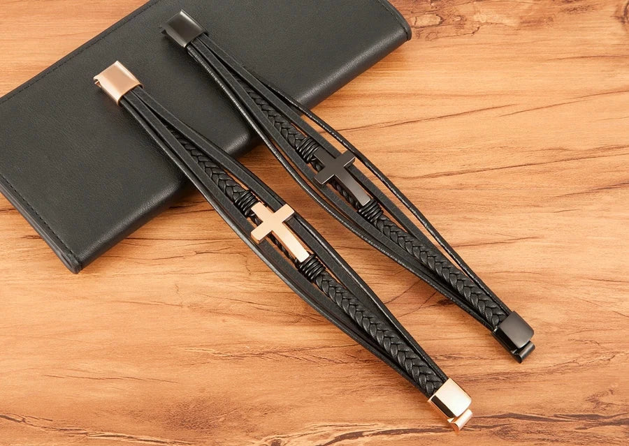 Classic Men's Leather Bracelet Classic Men's Leather Bracelet Blue Wolf Store