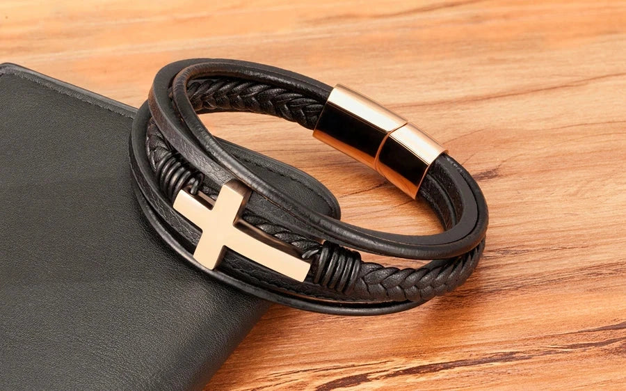 Classic Men's Leather Bracelet Classic Men's Leather Bracelet Blue Wolf Store