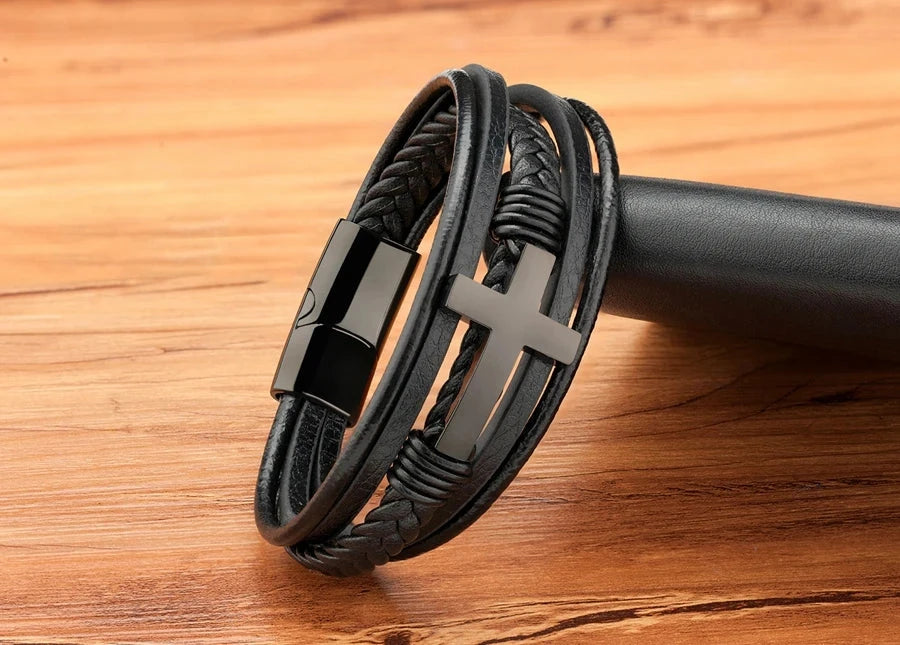 Classic Men's Leather Bracelet Classic Men's Leather Bracelet Blue Wolf Store
