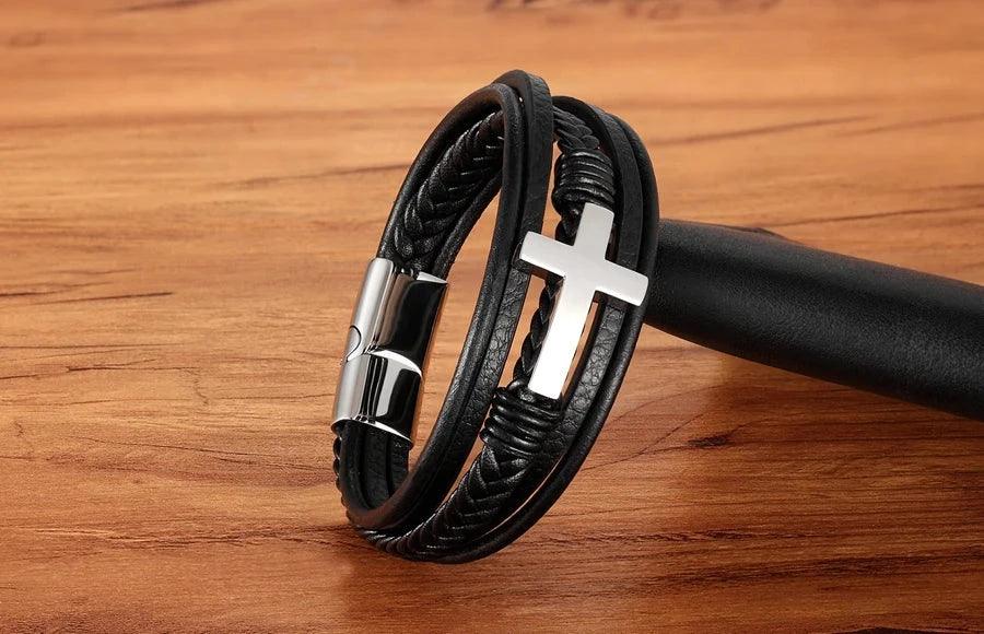 Classic Men's Leather Bracelet Classic Men's Leather Bracelet Blue Wolf Store