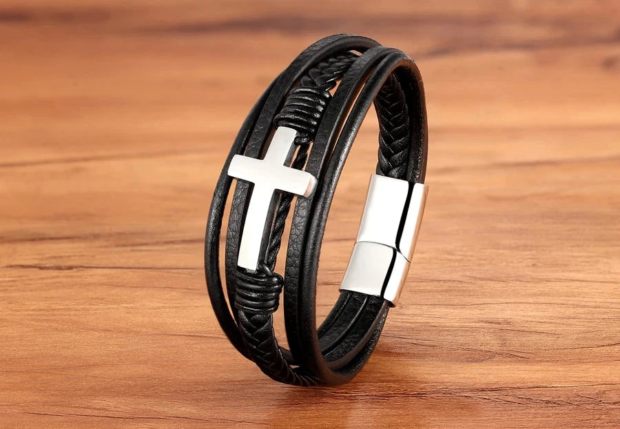 Classic Men's Leather Bracelet Classic Men's Leather Bracelet Blue Wolf Store