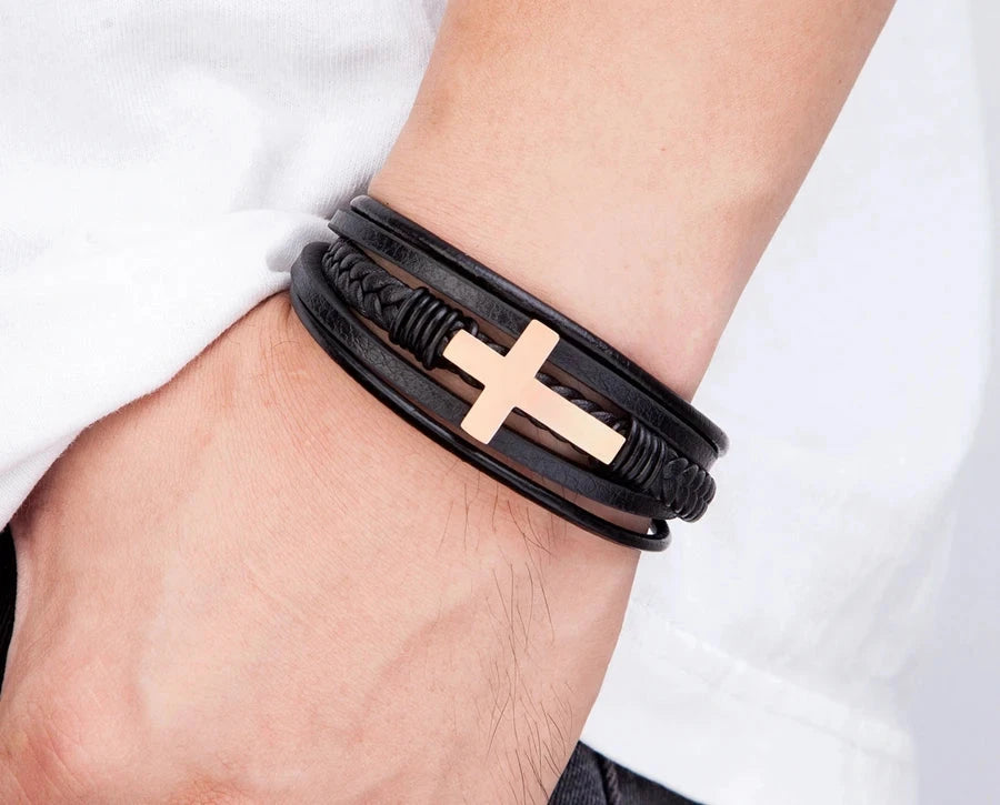 Classic Men's Leather Bracelet Classic Men's Leather Bracelet Blue Wolf Store