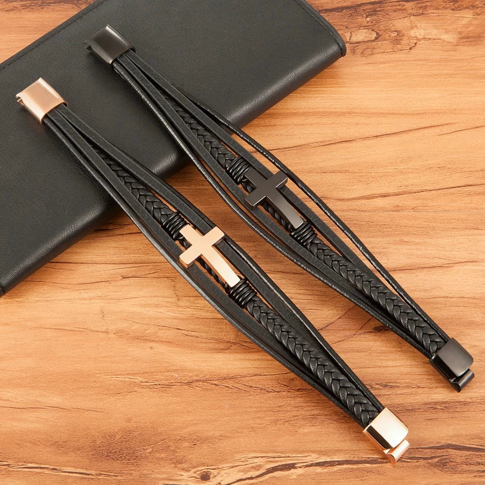 Classic Men's Leather Bracelet Classic Men's Leather Bracelet Blue Wolf Store