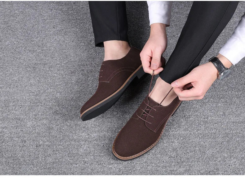 Classic Men's Leather Derby Shoes Blue Wolf Store