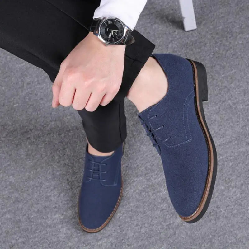 Classic Men's Leather Derby Shoes Blue Wolf Store