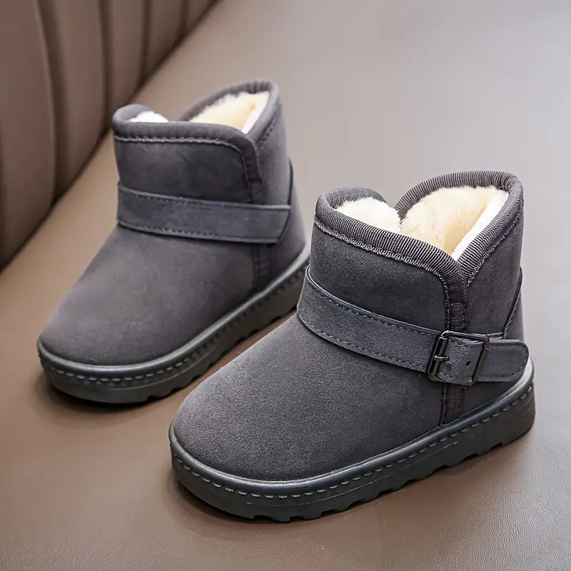 Comfortable Kids' Snow Boots with Fleece Lining Comfortable Kids' Snow Boots with Fleece Lining Blue Wolf Store Gray US 7 Toddler / UK/AU 6.5 Toddler / EU 23