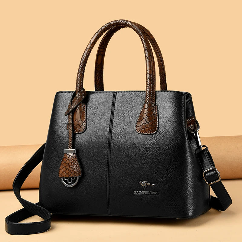 Donnatela Women's Leather Bag Blue Wolf Store