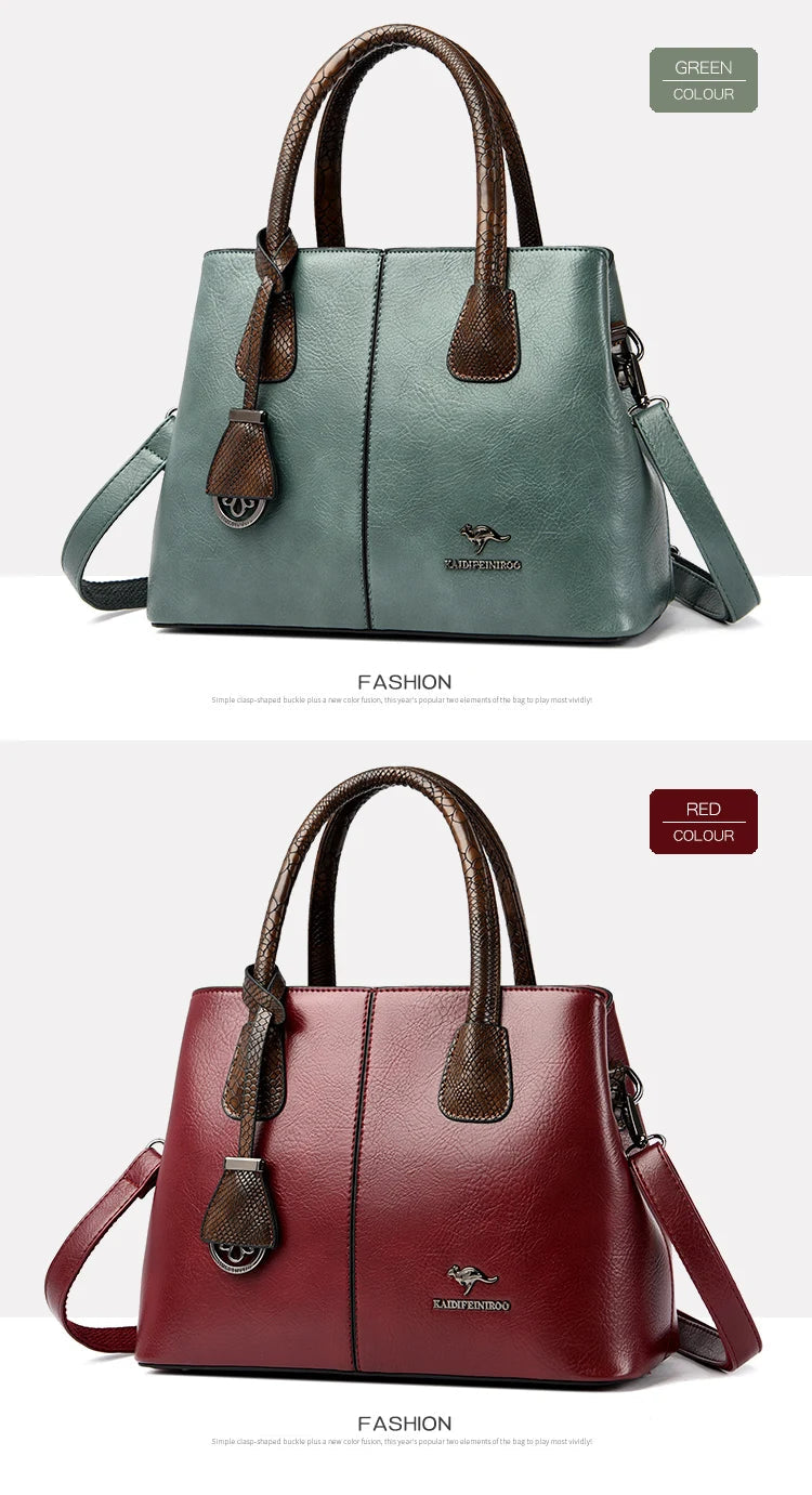 Donnatela Women's Leather Bag Blue Wolf Store