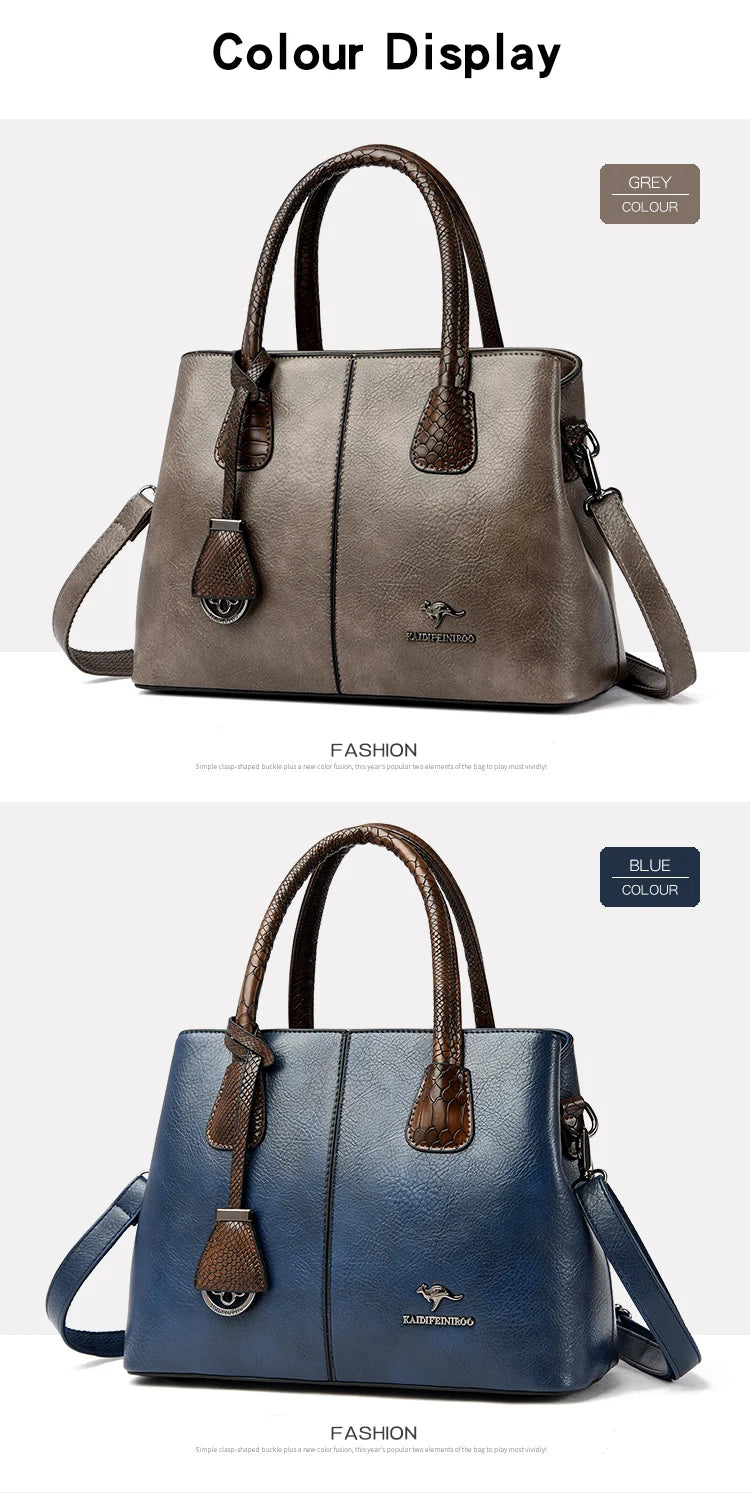Donnatela Women's Leather Bag Blue Wolf Store