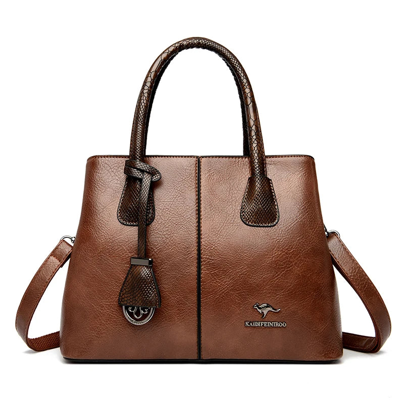 Donnatela Women's Leather Bag Blue Wolf Store Brown