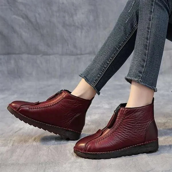 Elegant Leather Ankle Boots