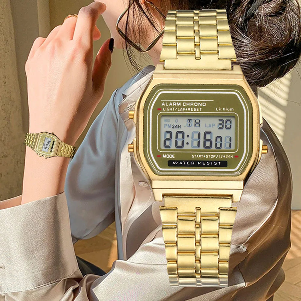Elegant Women's Digital Watch Elegant Women's Digital Watch Blue Wolf Store Gold