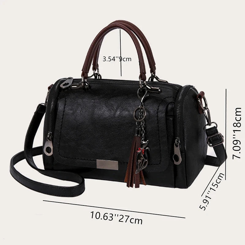 Elegant Women's Leather Shoulder Bag Alice Elegant Women's Leather Shoulder Bag Alice Blue Wolf Store