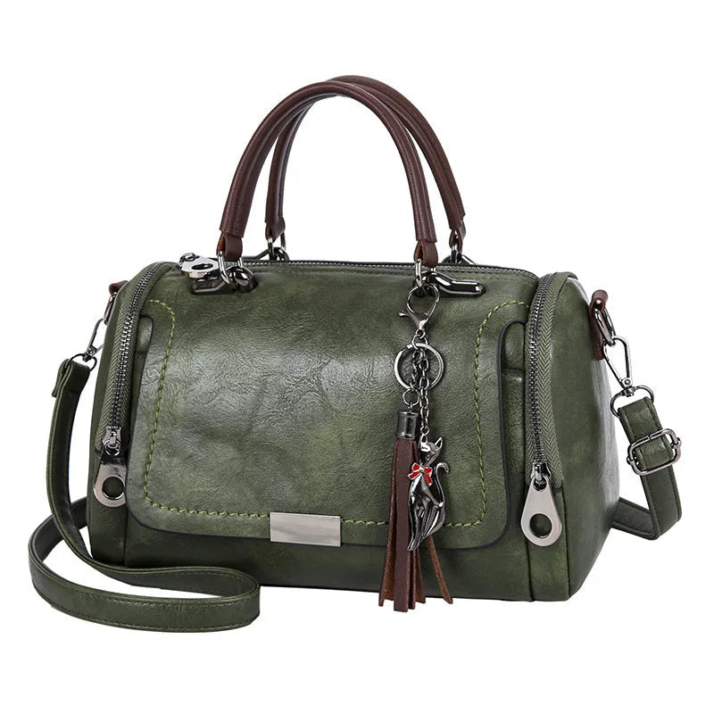 Elegant Women's Leather Shoulder Bag Alice Elegant Women's Leather Shoulder Bag Alice Blue Wolf Store