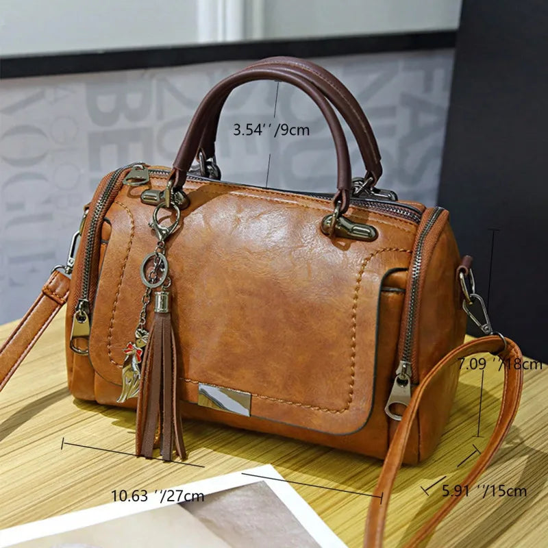 Elegant Women's Leather Shoulder Bag Alice Elegant Women's Leather Shoulder Bag Alice Blue Wolf Store