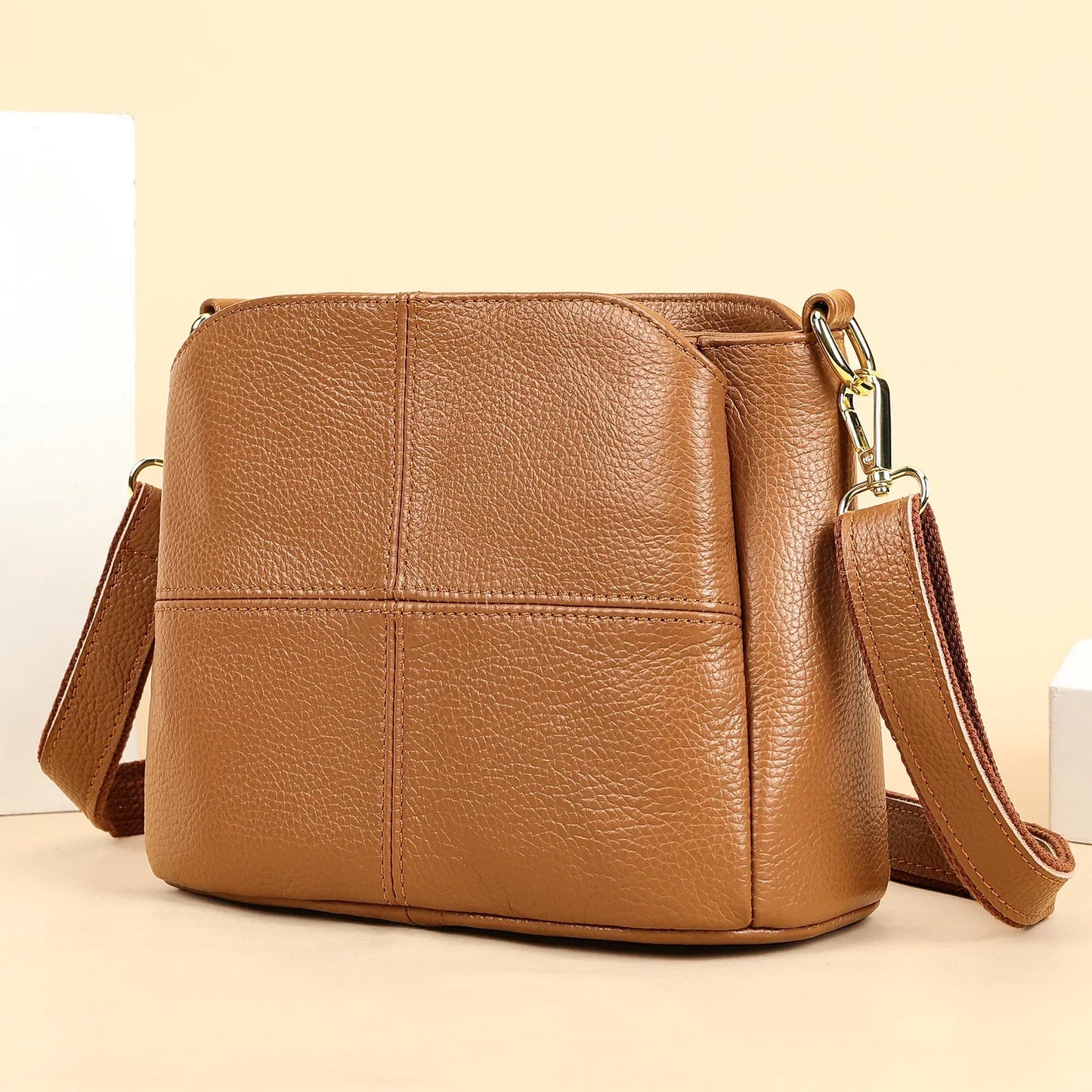 Eloise Royale Women's Leather Bag Blue Wolf Store Brown