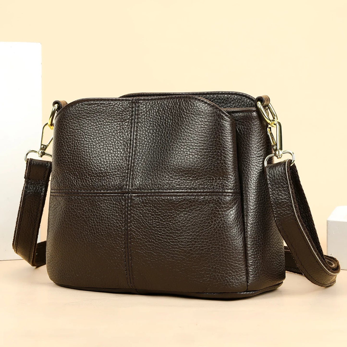 Eloise Royale Women's Leather Bag Blue Wolf Store Coffee