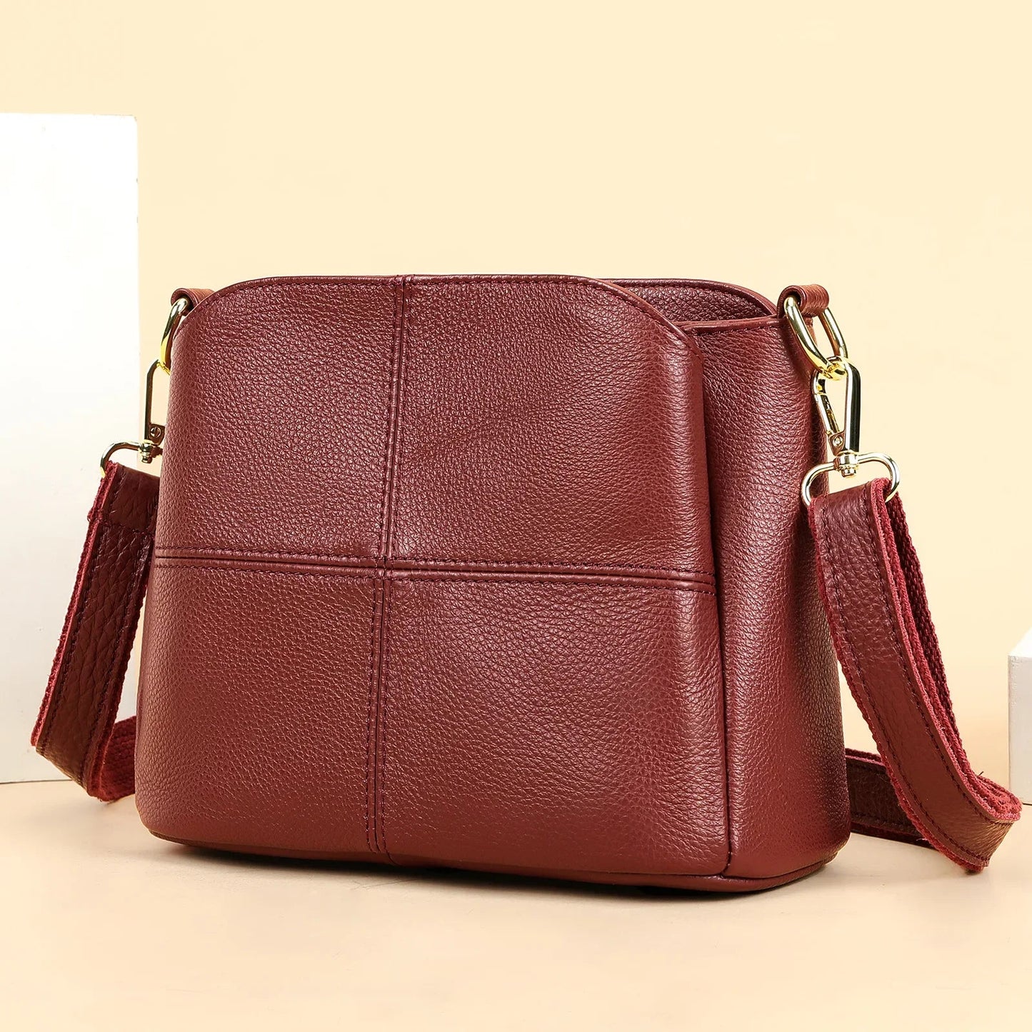 Eloise Royale Women's Leather Bag Blue Wolf Store Red