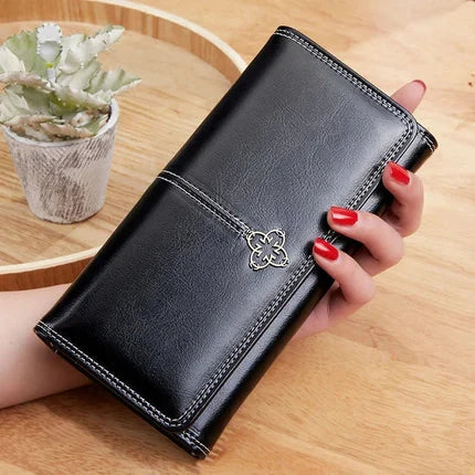 Elysia Women's Long Leather Wallet Elysia Women's Long Leather Wallet Blue Wolf Store