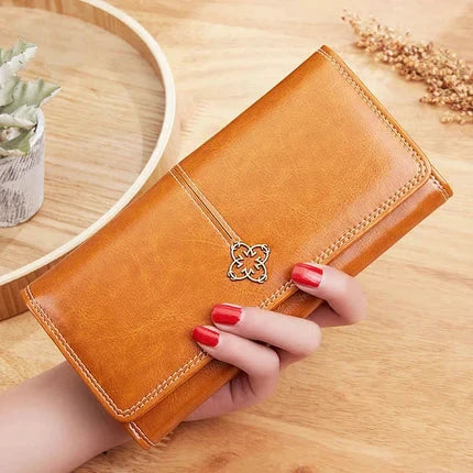 Elysia Women's Long Leather Wallet Elysia Women's Long Leather Wallet Blue Wolf Store