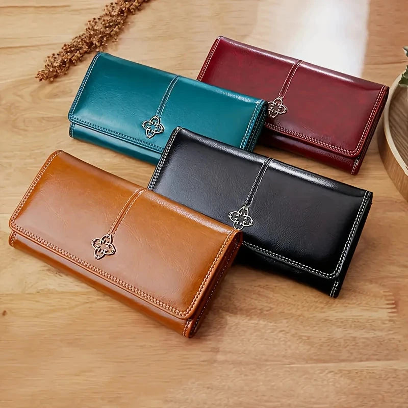 Elysia Women's Long Leather Wallet Elysia Women's Long Leather Wallet Blue Wolf Store