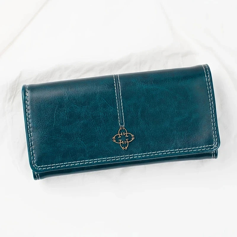 Elysia Women's Long Leather Wallet Elysia Women's Long Leather Wallet Blue Wolf Store