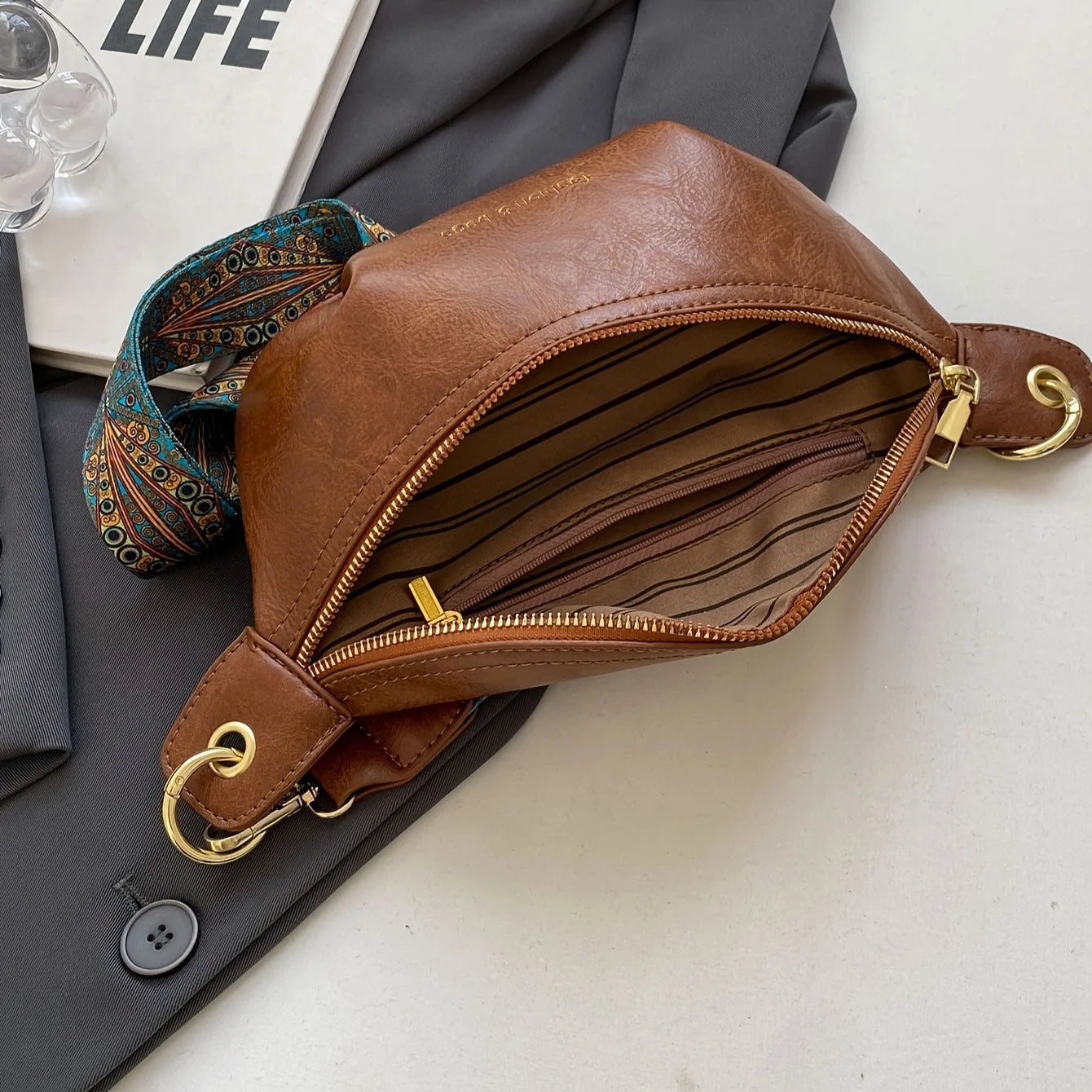Estelle Retro Leather Crossbody Vintage Bag Estelle Retro Leather Crossbody Vintage Bag Blue Wolf Store
